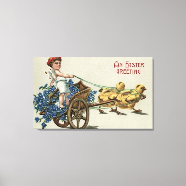 Toile Enfant à Toga sur Chariot tiré par des pousses (Recto)