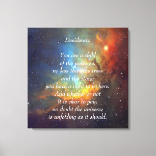 Toile Enfant de Desiderata de l'univers