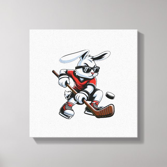 Toile Enfants Garçons Joyeux Lapin de Pâques Jouant au H (Recto)