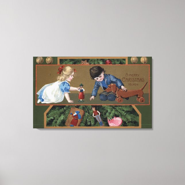 Toile Enfants jouant avec des jouets (Recto)