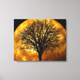 Toile enrobée d'arbre et de lune_personnalisable
