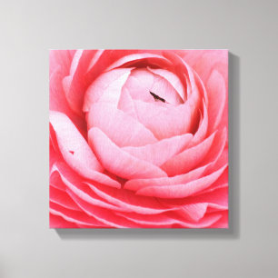 Toile enrobée de 12 po x 12 po - Fleur rose
