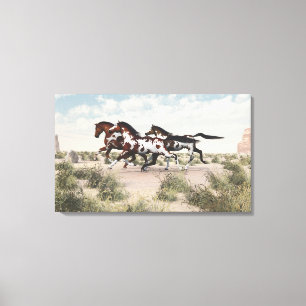 Toile enrobée de chevaux galopants