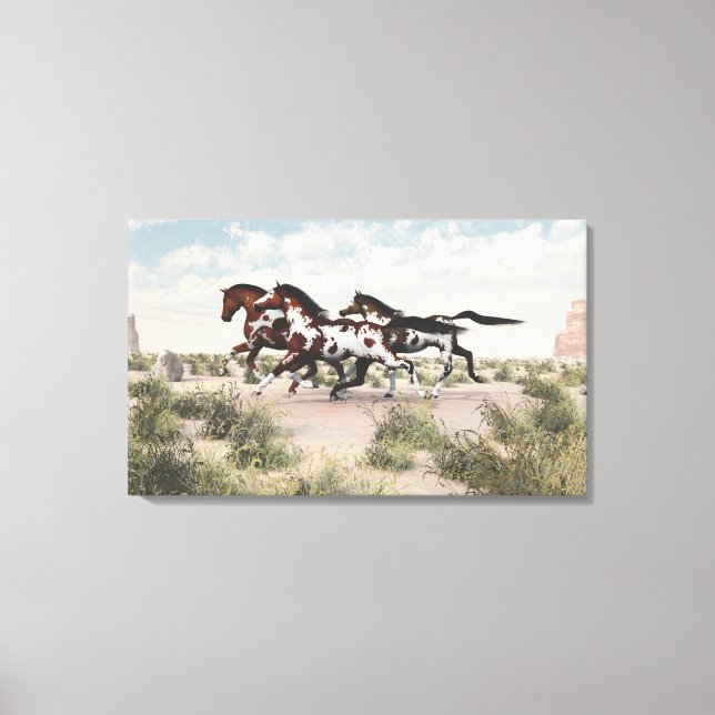 Toile enrobée de chevaux galopants (Recto)