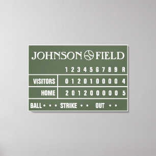 Toile enrobée de tableau de baseball de 36 po x 24