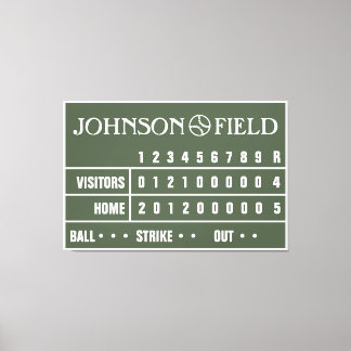 Toile enrobée de tableau de baseball de 60 po x 40