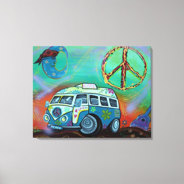 Toile enrobée de voyage hippie (Recto)