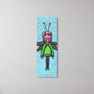 Toile enroulée, peinture de fille libellule mignon