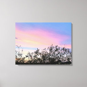 Toile Ensemble d'art Mango Sunset Sky Blue Pink Canvas