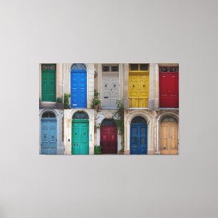 Toile Ensemble de portes colorées à Malte