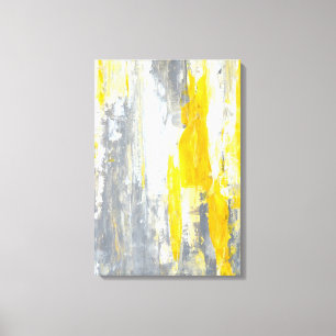 Toile 'Ensemble' Gris et Jaune Art Abstrait