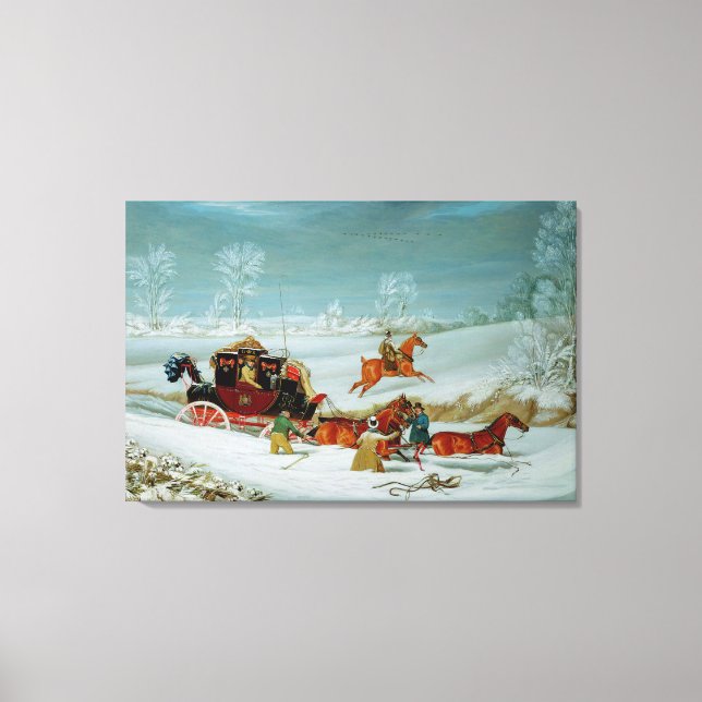 Toile Entraîneur de courrier dans la neige (Recto)