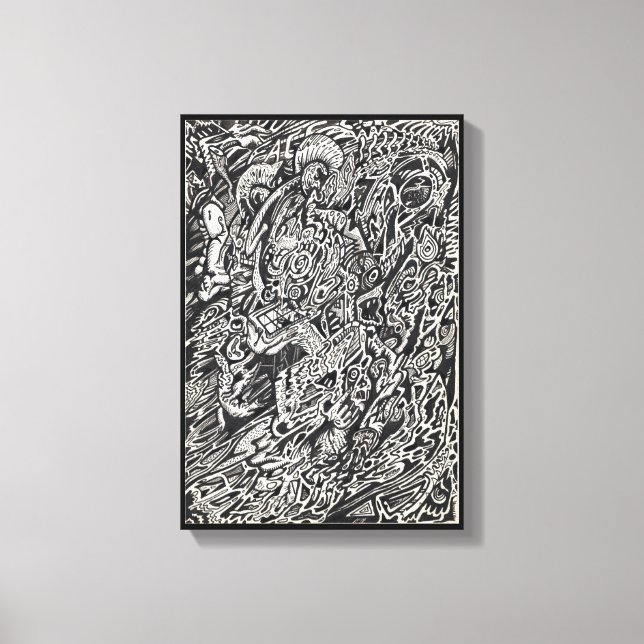 Toile Entrez, Microdot Man Canvas Print (Recto)