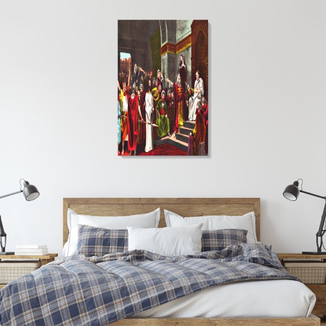 Toile enveloppée de Jésus et de Pilate (Insitu(Chambre))