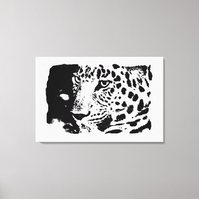 Toile enveloppée de léopard d'art pop (Recto)