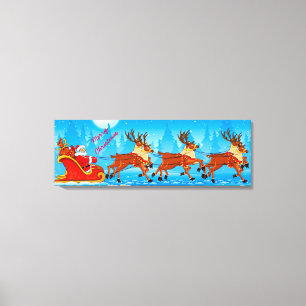 Toile enveloppée de Noël/Santa Claus et Sleigh