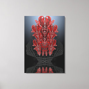 Toile enveloppée des coeurs tribaux