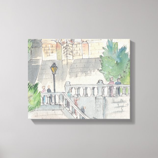 Toile enveloppée "Esquisse d'aquarelle/Château de  (Recto)