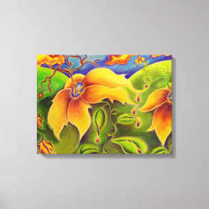 Toile enveloppée Flower Worlds