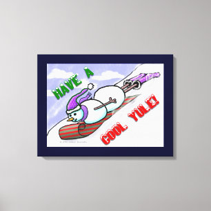 Toile enveloppée par bonhomme de neige frais de N