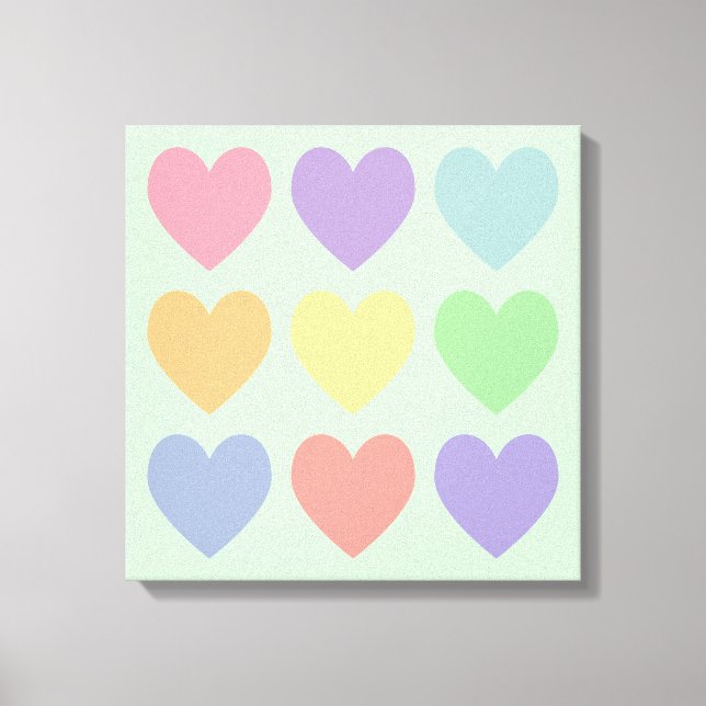 Toile enveloppée Pastel Hearts (Recto)