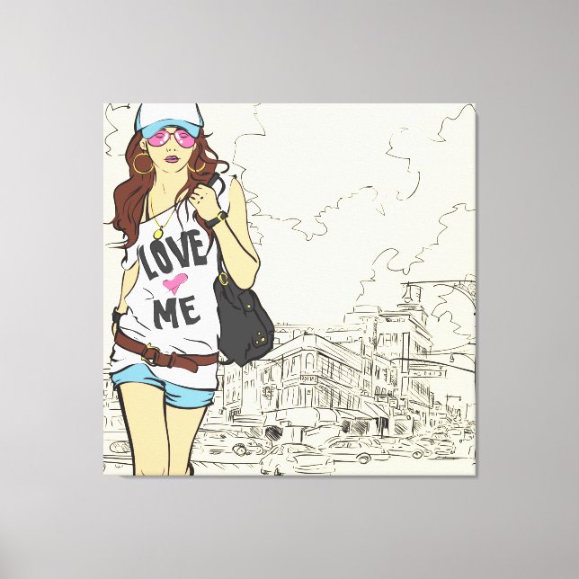 Toile Enveloppée pour fille urbaine (Recto)