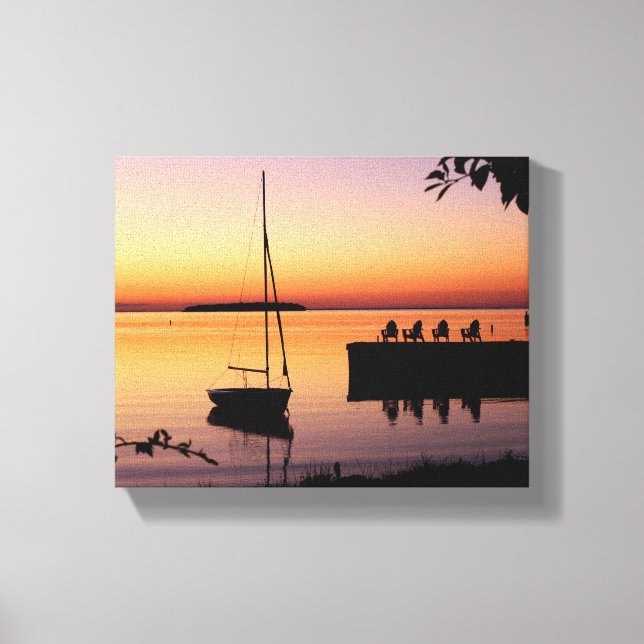 Toile Enveloppée Silhouette Coucher Du Soleil (Recto)
