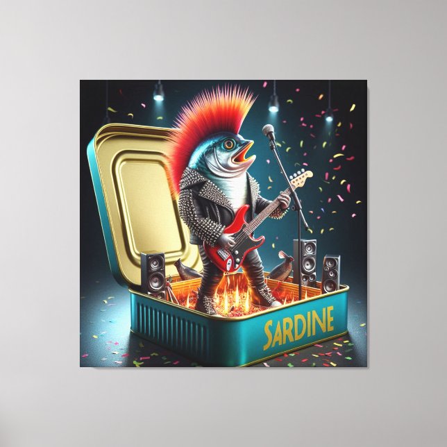 Toile  Epic Sardine Punk Rebel Guitar Ocean Legend (Recto)