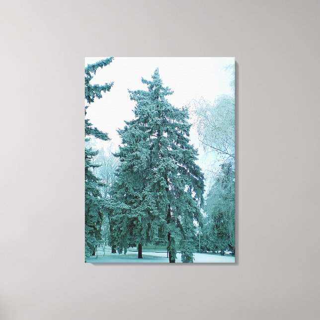 Toile Épinette d'hiver avec neige (Recto)