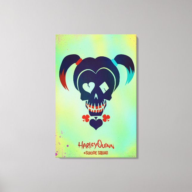 Toile Équipe de suicide | Harley Quinn Head Icon (Recto)