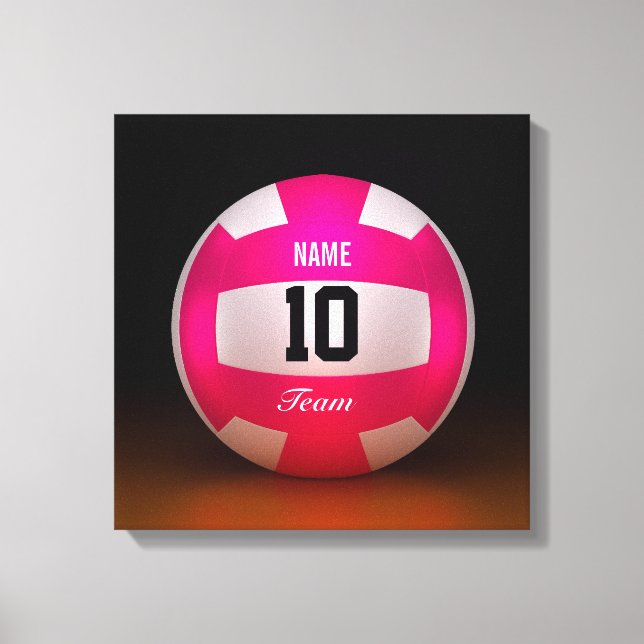 Toile Équipe de volley-ball rose vif (Recto)