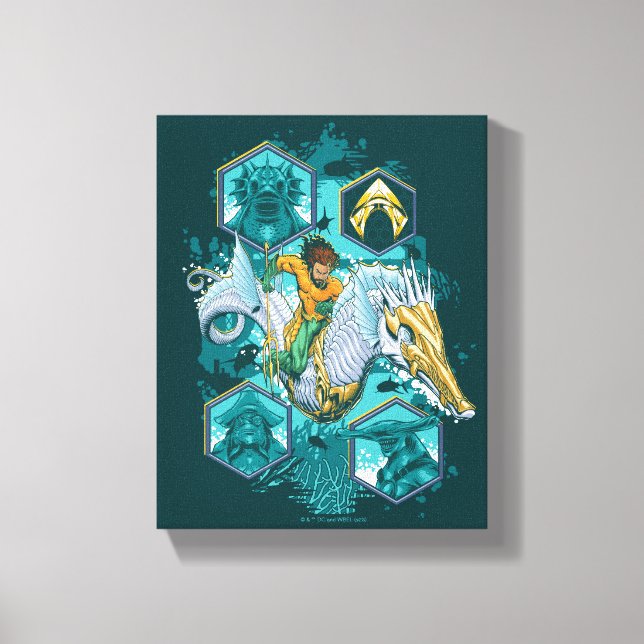 Toile Équitation Aquaman À Cheval Dans Les Royaumes (Recto)