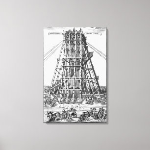 Toile Érection de l'obélisque égyptien antique