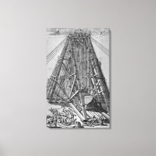 Toile Érection de l'obélisque égyptien antique