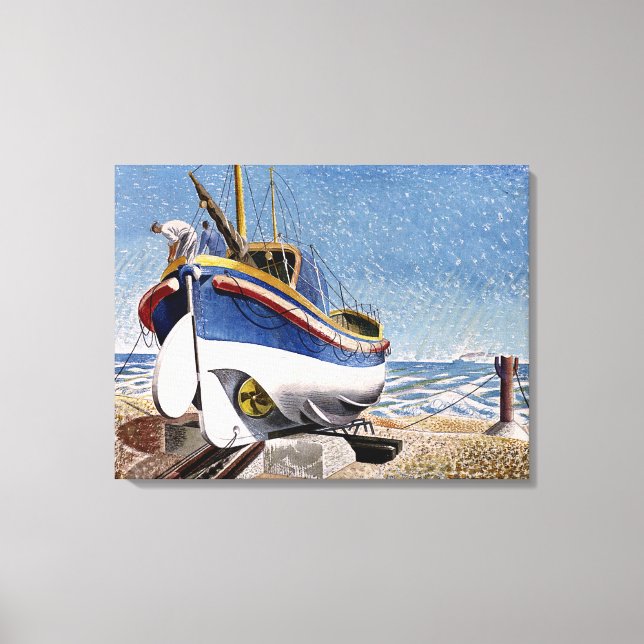 Toile Eric Ravilious - Bateau à vie à Adelburgh, fine ar (Recto)