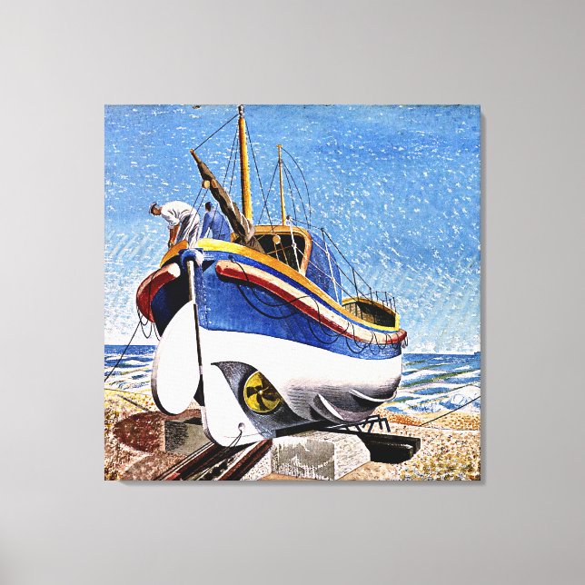 Toile Eric Ravilious - Bateau à vie à Aldeburgh, (Recto)
