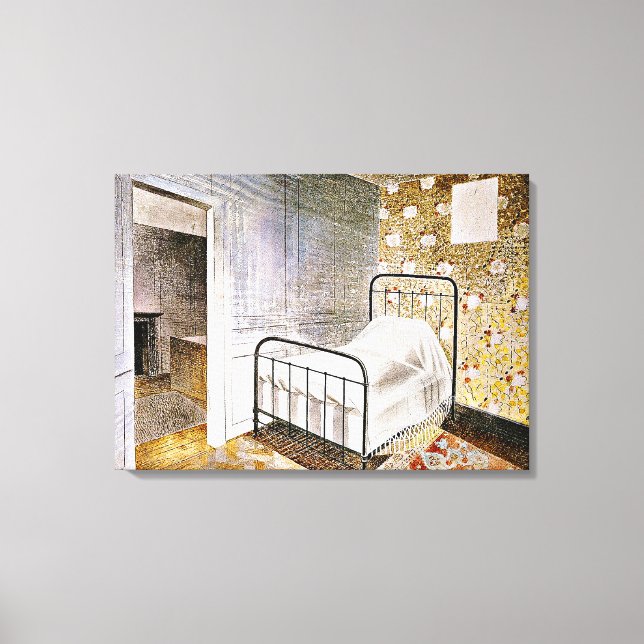 Toile Eric Ravilit art, Le Bedstead (Recto)