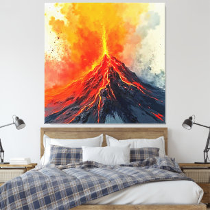 Toile Éruption volcanique : puissance brute