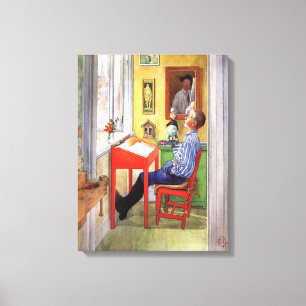 Toile Esbjorn Faire ses devoirs par Carl Larsson