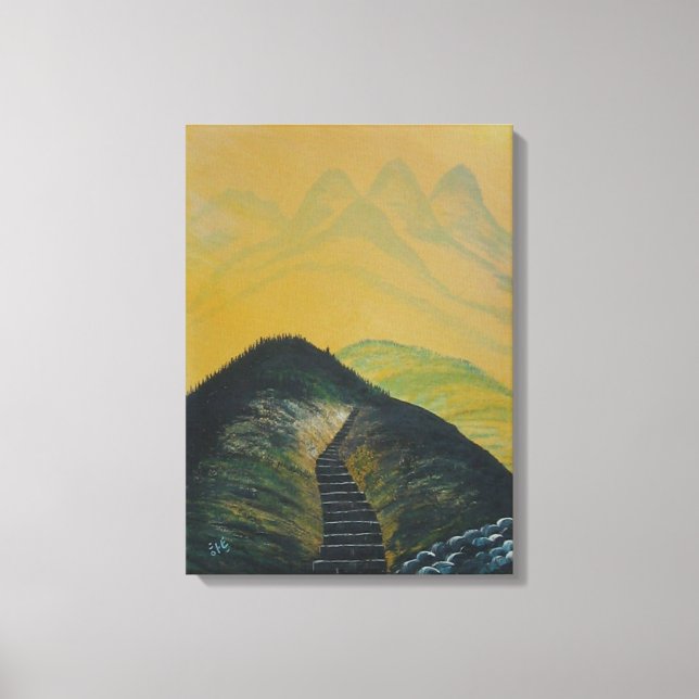 Toile Escalier Abstrait Coréen Dream Yellow Mountain (Recto)