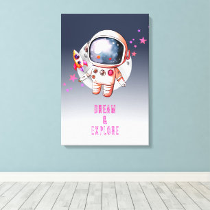Toile Espace Galaxie Lune Astronaute