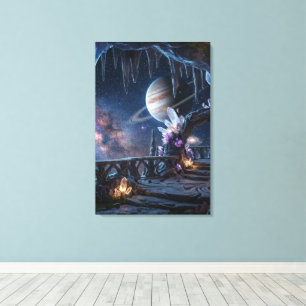 Toile espace planète relaxante 