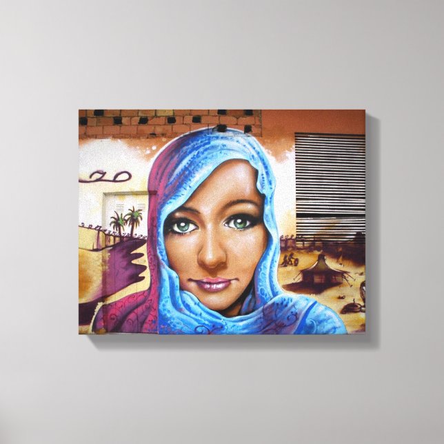 Toile Espagne Hijab mur Graffiti Street art, réel urbain (Recto)