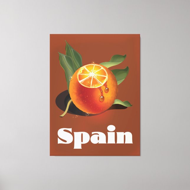 Toile Espagne orange affiche voyage (Recto)