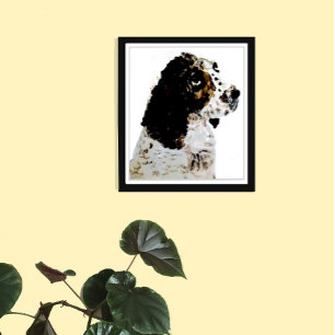 Toile Espagnol de Springer peint par un chien noir et bl