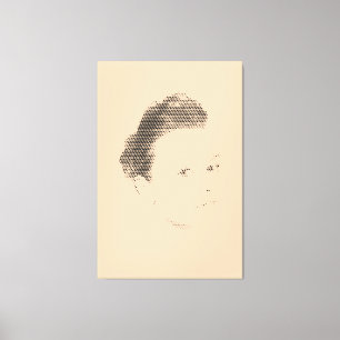 Toile Espressive Black Halftone Effet Femme Face Canvas