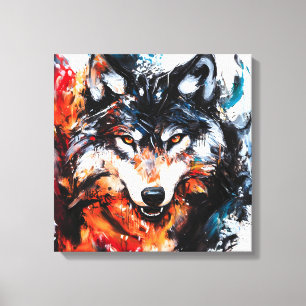 Toile Esprit de loup sauvage abstrait