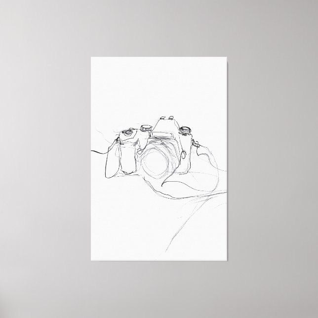 Toile Esquisse de caméra minimaliste - Premium (Recto)