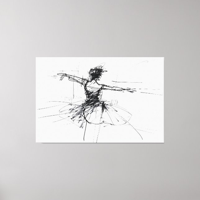 Toile Esquisse de danseuse de Ballerina Abstraite - Prem (Recto)