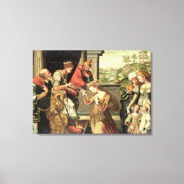 Toile Esther devant le roi Ahasuerus avec Haman envoyé (Recto)